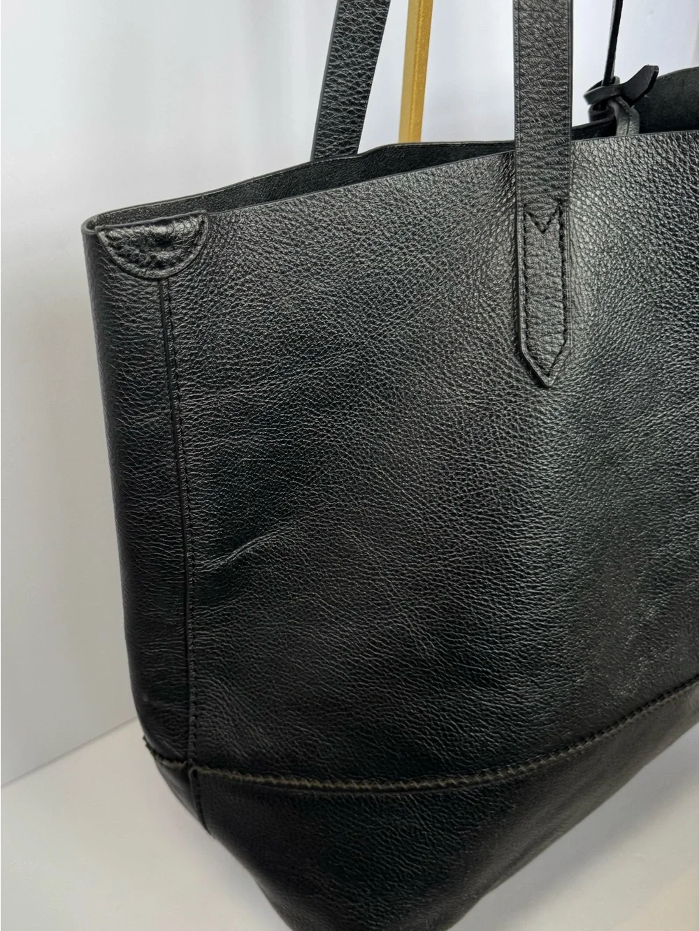 J.Crew Downing Tote Bag in Black Pebbled Leather